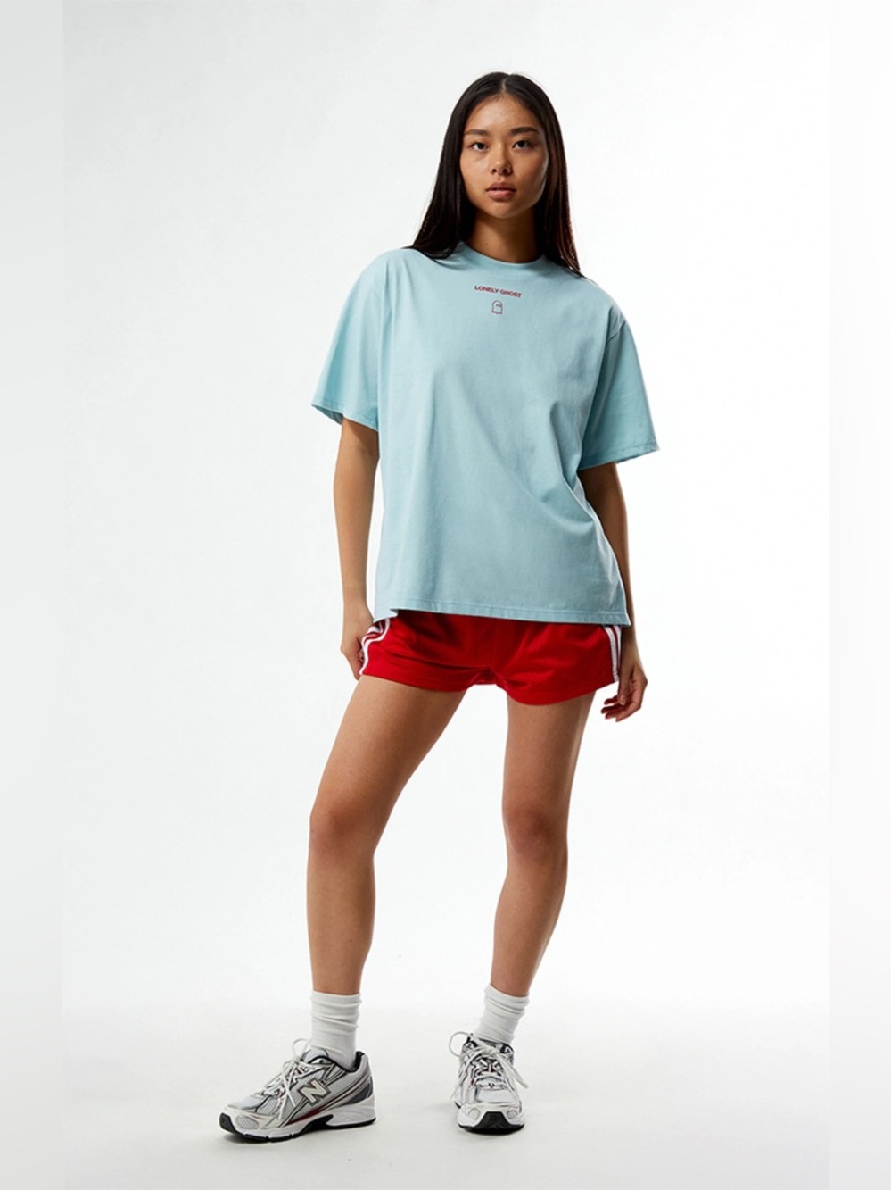 NWT LONELY GHOST Text Me When You Get Home T-Shirt Light Blue Size Large